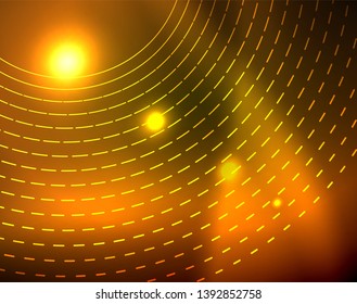 Shiny circles glowing abstract background. Vector illustration