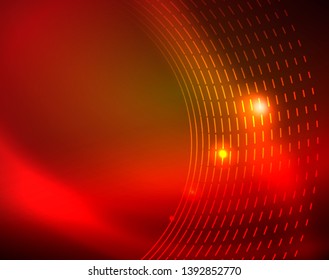 Shiny circles glowing abstract background. Vector illustration