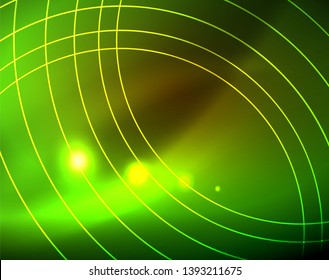 Círculos brilhantes com fundo abstrato brilhante. Ilustração vetorial