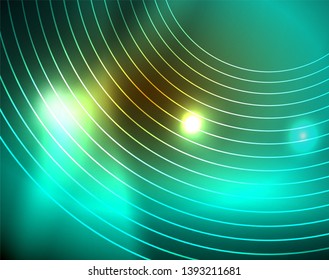 Shiny circles glowing abstract background. Vector illustration