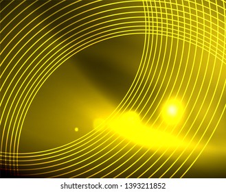 Leuchtende Kreise leuchten auf abstraktem Hintergrund. Vektorgrafik