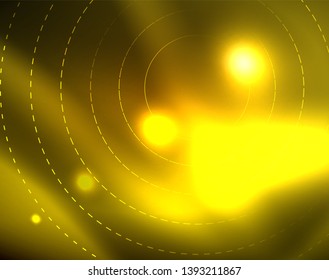 Los círculos brillantes brillan por el fondo abstracto. Ilustración del vector
