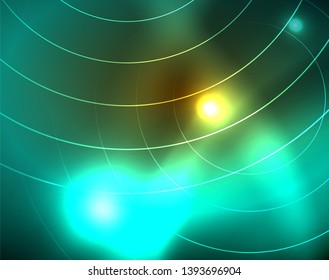 Shiny circles glowing abstract background. Vector illustration