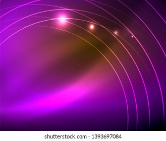 Shiny circles glowing abstract background. Vector illustration