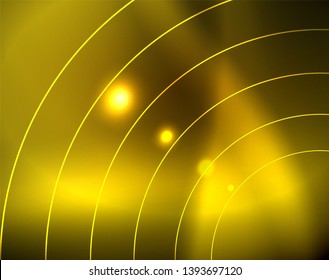 Shiny circles glowing abstract background. Vector illustration