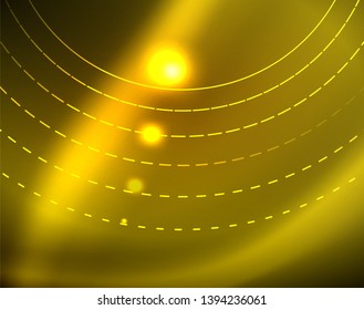 Shiny circles glowing abstract background. Vector illustration
