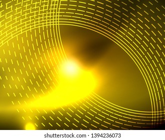 Shiny circles glowing abstract background. Vector illustration
