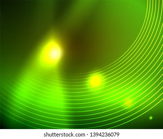 Shiny circles glowing abstract background. Vector illustration