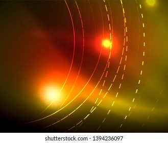 Leuchtende Kreise leuchten auf abstraktem Hintergrund. Vektorgrafik