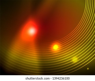 Shiny circles glowing abstract background. Vector illustration