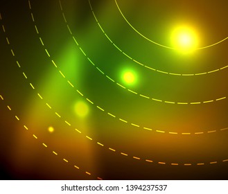 Shiny circles glowing abstract background. Vector illustration