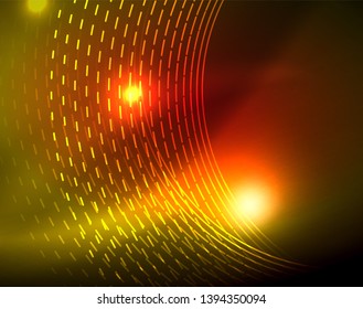 Shiny circles glowing abstract background. Vector illustration