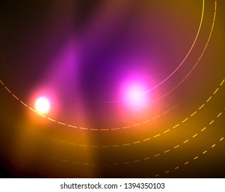 Los círculos brillantes brillan por el fondo abstracto. Ilustración del vector