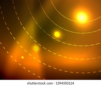 Shiny circles glowing abstract background. Vector illustration