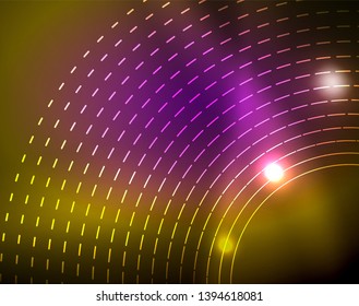 Shiny circles glowing abstract background. Vector illustration