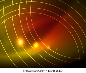Los círculos brillantes brillan por el fondo abstracto. Ilustración del vector