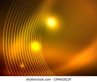 Círculos brilhantes com fundo abstrato brilhante. Ilustração vetorial