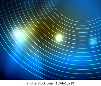Shiny circles glowing abstract background. Vector illustration