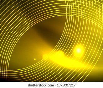 Los círculos brillantes brillan por el fondo abstracto. Ilustración del vector