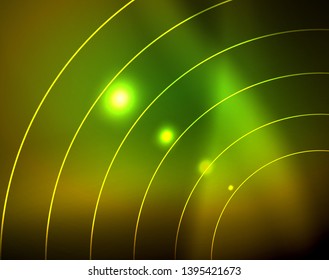 Los círculos brillantes brillan por el fondo abstracto. Ilustración del vector