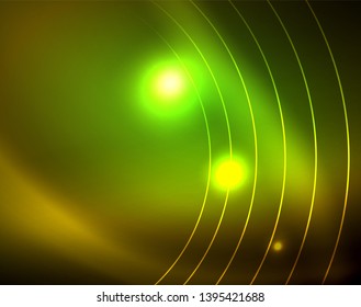 Shiny circles glowing abstract background. Vector illustration