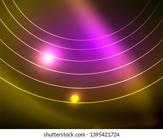 Shiny circles glowing abstract background. Vector illustration