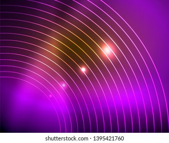 Los círculos brillantes brillan por el fondo abstracto. Ilustración del vector