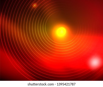 Shiny circles glowing abstract background. Vector illustration