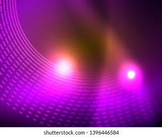 Shiny circles glowing abstract background. Vector illustration