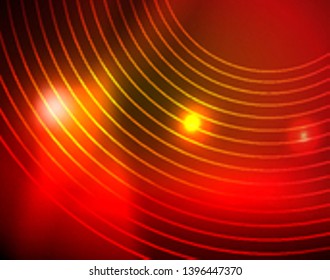 Los círculos brillantes brillan por el fondo abstracto. Ilustración del vector