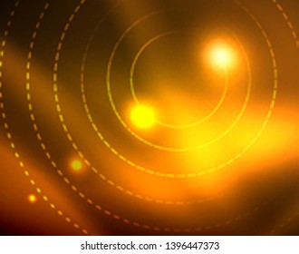 Shiny circles glowing abstract background. Vector illustration