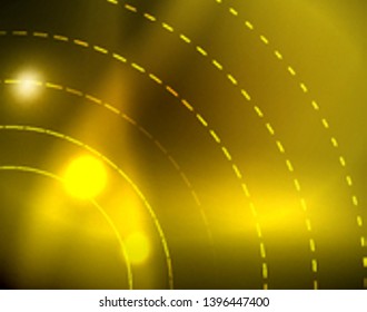 Los círculos brillantes brillan por el fondo abstracto. Ilustración del vector