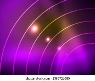 Círculos brilhantes com fundo abstrato brilhante. Ilustração vetorial