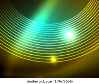 Shiny circles glowing abstract background. Vector illustration