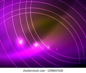 Los círculos brillantes brillan por el fondo abstracto. Ilustración del vector