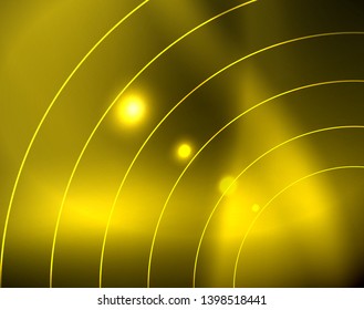Los círculos brillantes brillan por el fondo abstracto. Ilustración del vector