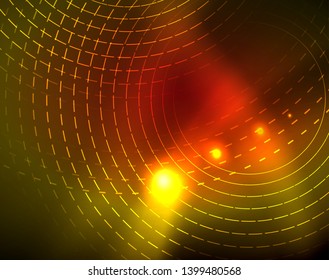 Shiny circles glowing abstract background. Vector illustration