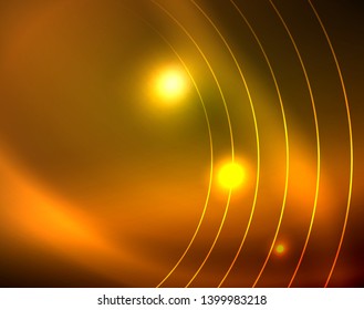 Los círculos brillantes brillan por el fondo abstracto. Ilustración del vector