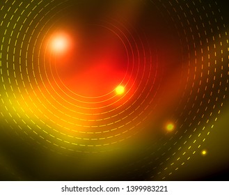 Shiny circles glowing abstract background. Vector illustration