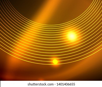 Shiny circles glowing abstract background. Vector illustration