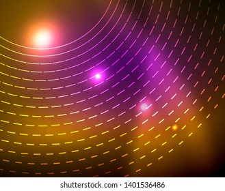 Los círculos brillantes brillan por el fondo abstracto. Ilustración del vector