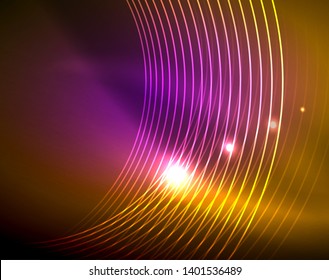 Los círculos brillantes brillan por el fondo abstracto. Ilustración del vector