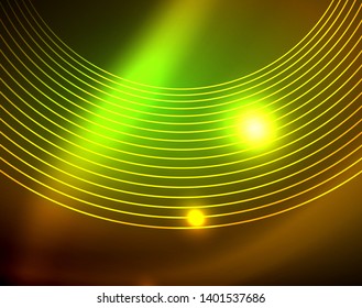 Shiny circles glowing abstract background. Vector illustration