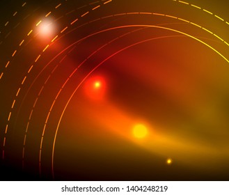 Los círculos brillantes brillan por el fondo abstracto. Ilustración del vector