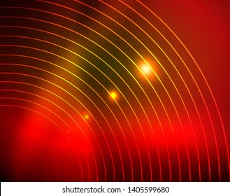 Shiny circles glowing abstract background. Vector illustration