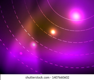 Shiny circles glowing abstract background. Vector illustration