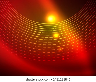 Shiny circles glowing abstract background. Vector illustration