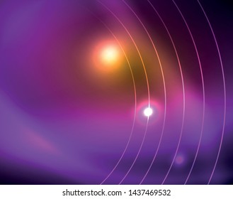 Los círculos brillantes brillan por el fondo abstracto. Ilustración del vector