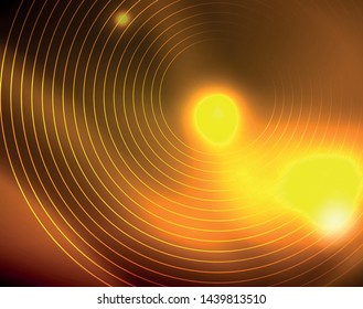 Shiny circles glowing abstract background. Vector illustration