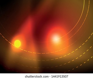 Shiny circles glowing abstract background. Vector illustration